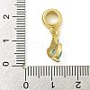 Rack Plating Brass Pave Cubic Zirconia Shield European Dangle Charms KK-Z067-44G-01-3