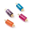 Natural Multi-Color Agate Link Connectors PALLOY-JF01085-1