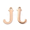 Ion Plating(IP) 304 Stainless Steel Alphabet Charms STAS-H122-J-RG-1