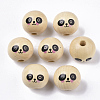 Natural Wood European Beads WOOD-S055-16B-1