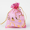 Heart Printed Organza Bags OP-R022-10x12-08-1