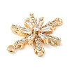 Brass Pave Clear Cubic Zirconia Connector Charms KK-G503-28G-2