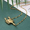 304 Stainless Steel Scorpion Pendant Necklaces for Men NJEW-Z054-01G-3