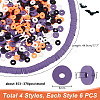 4 Strands 4 Colors Flat Round Handmade Polymer Clay Beads CLAY-PH0001-99-2