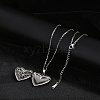 Anti-Tarnish 304 Stainless Steel Heart Locket Pendant Cable Chain Necklaces for Women NJEW-M050-04B-P-2