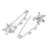 Starfish 304 Stainless Steel Safety Pins Brooch Findings SA-CBA098D-16I-P02-2