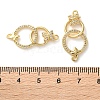 Rack Plating Brass Cubic Zirconia Ring with Butterfly Connector Charms KK-C084-31D-G01-3