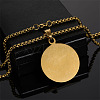 304 Stainless Steel Black Flat Round with Praying Hand Pendant Necklaces for Men FS-WGF55F0-01-2