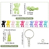 DIY Acrylic Bear Pendant Keychian Making Kits DIY-YW0013-17-3