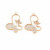 Brass Micro Pave Clear Cubic Zirconia Pendants KK-S364-267-1