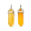 2Pcs Natural Agate Dyed Double Terminated Pointed Pendants G-YW0002-05D-2