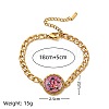 304 Stainless Steel Enamel Link Bracelets WGE16A1-04-2