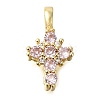 Brass Pave Clear Cubic Zirconia Pendants KK-M101-01G-06-1