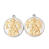 304 Stainless Steel Pendants STAS-G385-07GP-1