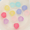 Rubberized Style Transparent Acrylic Beads OACR-K008-01-1