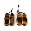 2Pcs Natural Tiger Eye Pendants G-A228-03C-1