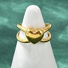 304 Stainless Steel Adjustable Open Cuff Rings for Women RJEW-U063-01A-G-1