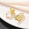 Brass Micro Pave Cubic Zirconia Stud Dangle Earrings for Women KK-CBA760A-05G-05-2