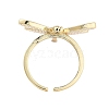Rack Plating Dragonfly Brass Micro Pave Cubic Zirconia Open Cuff Rings for Women RJEW-B064-14G-3