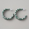 Acrylic Tartan Pattern Stud Earrings with 925 Sterling Silver Pins EJEW-WH0004-88C-1