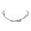 Natural Fluorite Chips Beaded Necklaces NJEW-JN04275-06-4
