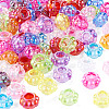 100Pcs UV Plating Transparent Acrylic European Beads TACR-TA0001-93C-3