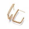 Brass Clear Micro Pave Cubic Zirconia Stud Earrings KK-N232-192-NF-4