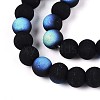 Frosted Opaque Glass Beads Strands GLAA-T032-P6mm-MBB01-3