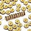 Brass Rhinestone Spacer Beads RB-A014-Z6mm-10G-1