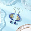 Natural Lapis Lazuli Dangle Earrings EJEW-MZ00544-01-1