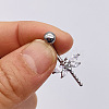 304 Stainless Steel Micro Pave Cubic Zirconia Belly Rings WGADED5-16-1