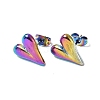 Ion Plating(IP) 304 Stainless Steel Heart Stud Earrings for Women EJEW-F300-09MC-1