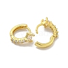 Brass Micro Pave Cubic Zirconia Hoop Earring EJEW-C088-03A-G-2