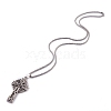 Titanium Steel Claddagh Cross Pendant Necklaces NJEW-Z001-02AS-2