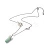 Bullet Faceted Natural Green Aventurine Pendant Necklace NJEW-JN03601-05-2