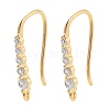 Brass Micro Pave Clear Cubic Zirconia Earring Hooks KK-G516-06G-1