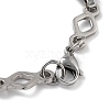 Anti-Tarnish 201 Stainless Steel Column & Rhombus Link Chain Necklace & Bracelets Set SJEW-G083-06P-3