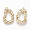 Brass Micro Pave Clear Cubic Zirconia Links ZIRC-Q021-055G-NF-2