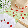 20Pcs Poppy Alloy Enamel Brooch JEWB-FG0001-67-4