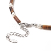 Natural Mixed Gemstone & Pearl & Crystal Rhinestone Beaded Necklace for Women NJEW-JN04209-6