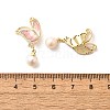 Natural Pearl Dangle Ear Studs EJEW-L099-11G-5