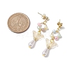 ABS Plastic Imitation Pearl & Glass Seed Earrings EJEW-JE05799-4