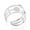 304 Stainless Steel Cuff Rings Components X-STAS-N113-03P-3