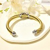 304 Stainless Steel Rhinestone Cuff Bangles BJEW-U021-03GS-3