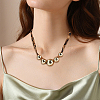 Alloy Graduated Beaded Pendant Polyester Collar Necklaces for Women NJEW-SP0001-17C-5
