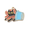 Alloy Enamel Pendants PALLOY-O108-02LG-03-1