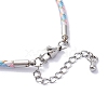 Polyester Cord Braided Bracelet Makings MAK-Z003-01P-02-3