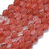 Synthetic Cherry Quartz Glass Beads Strands G-K389-D19-01-1