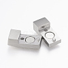 Tarnish Resistant 304 Stainless Steel Magnetic Clasps with Glue-in Ends STAS-F130-44P-2