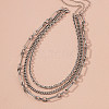Alloy Chain 3 Layered Necklaces FS-WG7F0DA-03-1